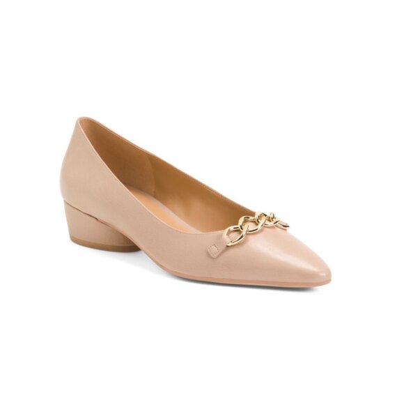 NATURALIZER PREMIUM Fawn Leather Becca Low Heels - Picture 1 of 2